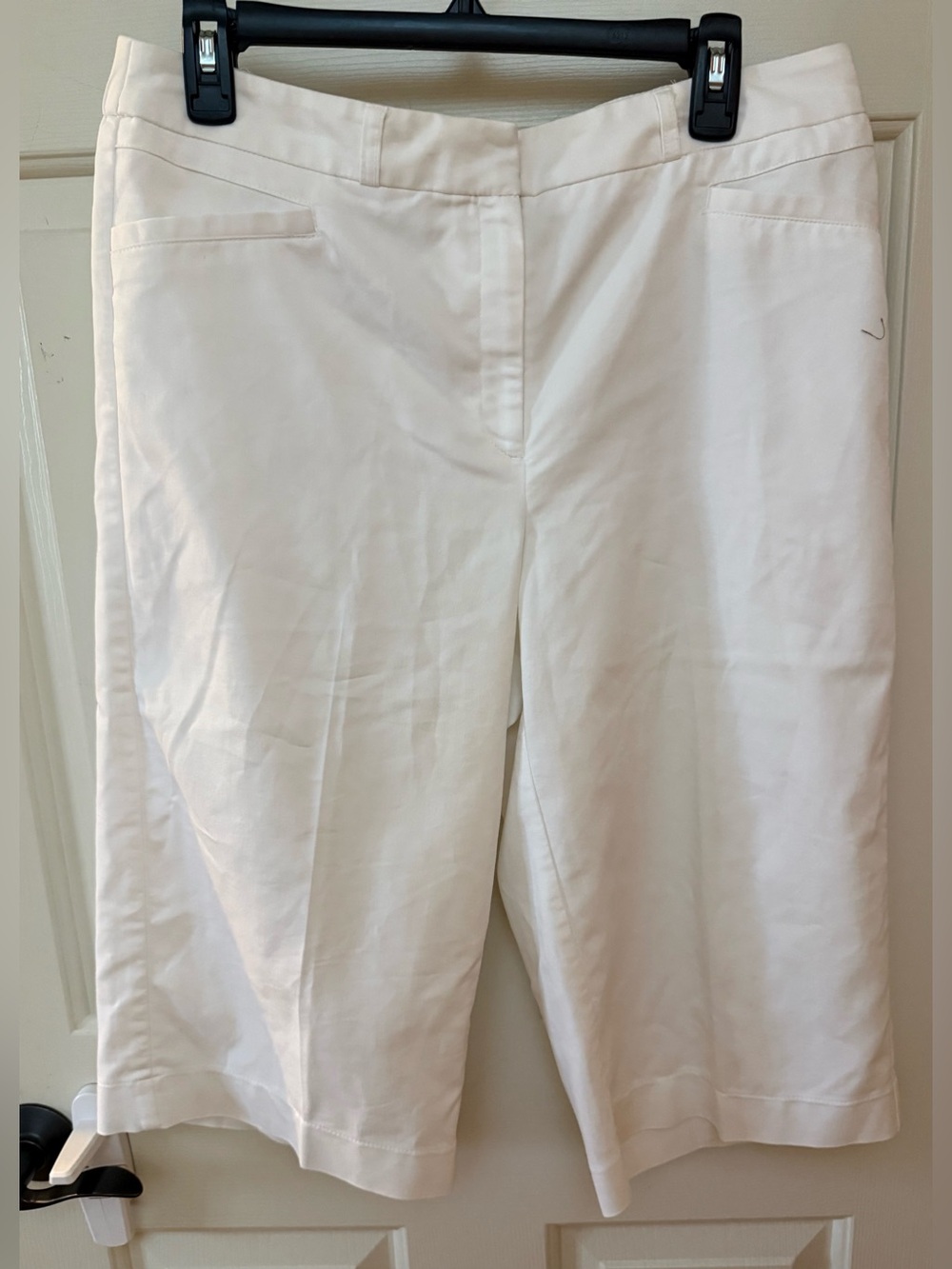 Women's White Bermuda Capris - Tailored Lightweight Short